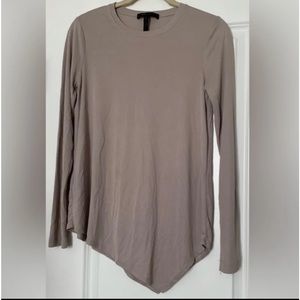 BCBG Maxazria Women’s Top, round neck, long sleeves, asymmetrical.
